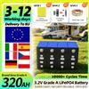 PWOD Batteria LiFePO4 PWOD >8000 Cicli 3.2V 320Ah Ricaricabile, Celle LFP ad Ampia Applicazione per EV, Solare, Camper, Golf Cart, Yacht, Fai da Te 12V 24V 48V, Disponibilità EU