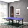 NONE Tavolo da Ping Pong Pieghevole a 4 Sezioni per Interni ed Esterni con Telaio in Acciaio, Ruote Bloccabili, Set Completo con 2 Racchette, 3 Palline, Rete e Piedini Regolabili, Salvaspazio, Dimensioni