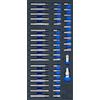 BGS technic Inserto per carrello da officina 1/3: set di punte combinate | 49 pz.