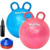 Hurtle Set 45,7 cm Pallone per Saltare Glitter per Bambini 3-6 Anni, Palla per Saltare Bambini con Maniglie, Pompa e 4 Coni, Giochi da Giardino in PVC, Interno ed Esterno, Antiscivolo, Blu e Rosso