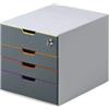 DURABLE Cassettiera Varicolor Safe - 28 x 29,2 x 35,6 cm - 4 cassetti - con serratura - Durable (unità vendita 1 pz.)