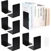 Alitree 10 pezzi Fermalibri, Ferma Libri per Libreria, Ferma Libri per Libreria da Mensole, Fermalibri in Acrilico Trasparente, per Scuole Uffici Biblioteche Librerie Camere Letto (Nero)