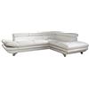Mivano cotta - Divano ad Angolo, Tessuto Strutturato, 100% Similpelle, 64% Poliuretano, 25% Poliestere, 11% Cotone, 238 x 277 x 72 cm, Colore: Bianco
