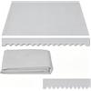 Generic Tessuto di ricambio per tende da sole retrattile, tela per parasole, copertura impermeabile per terrazza all'aperto, poliestere, senza telaio(Gray,250x150cm/8x5ft)