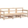 Mokuyary Salotto da giardino 3 pezzi in legno massello di pino poggiapiedi da giardino, sgabello mobile da terrazza per divano, balcone, esterno