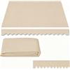 Generic Tessuto di ricambio per tende da sole retrattile, tela per parasole, copertura impermeabile per terrazza all'aperto, poliestere, senza telaio(Beige,250x200cm/8x6.5ft)