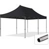 TOOLPORT 3x6m Gazebo Pieghevole, Premium Acciaio, Nero