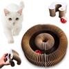 Mablik® Tiragraffi Interattivo per Gatti, Estensibile con Magneti. Include Pallina con Campanellino. Design Modulare a Fisarmonica, in Cartone Ondulato. Gioco Interattivo per Gatti Antistress