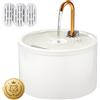 Proaustin Fontana in ceramica per gatti, fontana in ceramica per gatti, fontana automatica in ceramica per gatti, fontana d'acqua per animali domestici con pompa ultra silenziosa e 3 filtri e 3 spugne (nero)