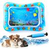 Pealeaf Tappetino sensoriale ad acqua per animali, grande tappeto rinfrescante gatto con pesci galleggianti, gioco interattivo per cani, anti perdita (Square-4)