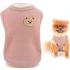 SMALLLEE_LUCKY_STORE Carino orso waffle maglia canotta cucciolo t-shirt per cani di piccola taglia gatti ragazzo ragazza maglietta elastica Yorkie Chihuahua Pet vestiti estivi, rosa, M