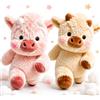 Generico 45/60cm Mucca Peluche Che Corre - Orsetto Che Corre Morbido e Resistente, Il Running Plushie per Bambini, Running Peluche per Decorazione Cameretta e Compagno di Nanna (2, Rosa*Kaki, 45cm)