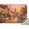 DAFUfbw English Town 1000 Piece Puzzle Carta riciclata Golden Hour Puzzles for Anziani Divertente And Stimolante Gioco familiare Holiday Blessings 52x38cm/1000pcs