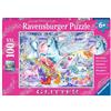 Ravensburger Puzzle per bambini Ravensburger - 13928 Gli unicorni più belli - Puzzle a forma di unicorno per bambini dai 6 anni in su, con 100 pezzi in formato XXL, con glitter