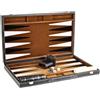 Chessgammon Set Backgammon in pelle marrone rustico, 53,3 cm