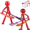 Generico Action Figure Snodabili, Set Di Action Figure Da Collezione, Con Articolazioni Multiple, Bambole Meccaniche A Corpo Intero, Pupazzi A Bastone Snodabili E Staccabili (2 pezzi-E)