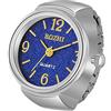 JewelryWe Orologio da dito da uomo e donna con elastico rotondo,anello orologio al quarzo semplice,regalo