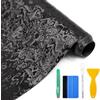 Arespark Pellicola Adesiva in Vinile Effetto Fibra di Carbonio Forgiata con Kit di Strumenti, Adesivi per Auto con Texture Fantasma Nero Pellicola Adesiva Foglio per Progetti Personalizzati Fai-da-Te