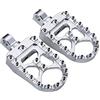 Hopider CNC Wide Foot Pegs 360° Roating MX Chopper Bobber Style for harley Dyna Sportster Fatboy Iron 883,Silver