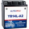 ULTRA MAX Genuine UltraMax YB14L-A2, 12V 14AH 160 CCA Motorbike Motorcycle Battery