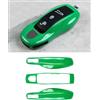 EULIMBQS Copertura FOB a chiave per Porsche Macan Panamera 911, Coperchio chiave portachiavi della catena per Porsche Cayenne 718 Accessori Cayman Boxster (Giant Python Green)