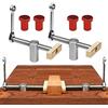 YWNYT 2 morsetti per banco da lavoro da tavolo con 4 cani da panchina, clip da scrivania per la lavorazione del legno, fermaporta per panca e morsetti rapidi per foro per cani da 19 mm/20 mm (20 mm rosso)