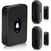 DAYTECH Allarme senza fili per porte e finestre, campanello aperto, allarme di ingresso per casa, negozio, ufficio, portata di funzionamento 100 m, fino a 80.000 usi, 1 ricevitore e 2 sensori