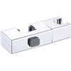 Micpointik Supporto per soffione doccia regolabile per tubi quadrati da 30 x 18 mm, supporto scorrevole girevole senza tubo, base fissa in plastica ABS per bagno, finitura cromata