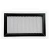 DEMLOU Griglia di Ventilazione in Alluminio Nero RAL 9005 - 30 x 15 cm. | Formato rettangolare compatto - rete protettiva - finitura nera testurizzata - camino e stufa - trattamento 200 °C