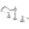 FQYEP Rubinetti Vintage Bagno 3 Fori A Doppia Maniglia Rubinetto Lavandino Bagno in Ottone,Cromato,B