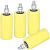 QUARKZMAN 4Pcs Rulli Guida Per Cancelli Scorrevoli, 5 Rulli In Nylon Kit Supporto Cancello, Cuscinetto A Sfere Sigillato Universale Per Guide Cancelli Scorrevoli, Giallo