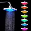 Segutage Soffione Doccia LED, Soffione a Cascata 7 Colori, Quadrato Soffioni Doccia Romantico Cambiamento per Hotel Casa Bagno