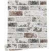 myforHD Carta da Parati Autoadesiva Mattone Vintage Decorativo Sfondo Adesivo Vinile Finta Pietra 44cmx300cm Mattoni Pellicola Adesiva Lavabile Paraschizzi Cucina Rimuovibile