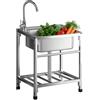 MJYDKBZ Lavabo Indipendente in Acciaio Inox, Lavello da Esterno con Rubinetto | Lavello Commerciale Autoportante Lavello di Utilità Lavabo Cucina Lavamani Industriale Per Garage Cortile Giardino 38X32cm