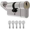 UPVCSTORE Serratura a cilindro europeo per porta girevole in uPVC, in alluminio, 6 pin, 5 chiavi (50/50 pollice)