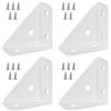 TopHomer 4 staffe angolari, 66 mm x 66 mm, 90 angoli triangolari, staffe angolari in metallo, connettore di supporto per letto, con viti, per armadio, scrivania, letto, bianco