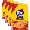 Tuc Bake Rolls, Gusto Pizza, Chips di Pane Cotte al Forno, Sottili e Croccanti, 150g (Confezione da 4)