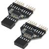 SG Store 2Pcs USB2.0 9Pin Splitter Mainboard Femmina 1 A 2 Maschio Adattatore di Estensione Per RGB Lampada Fan