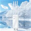 COMFAST Ripetitore WiFi Esterno, WiFi7 3600Mbps Access Point WiFi Esterno Dual Band, 3 Antenne Rimovibili, 360° Copertura, 3 Porte Gigabit (1WAN+2LAN), 48V POE, IP66, Modalità Ripetitore/Router/AP