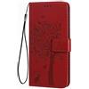 TEYYOS Custodia Folio per Xiaomi Redmi Note 14 5G, Cover in PU/TPU Pelle Flip Portafoglio con Contanti e Schede Slot, Telefono Case Custodie - Rosso