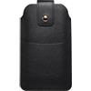 Tohrugue Cintura a clip per custodia universale, borsa per cellulare, custodia da cintura da uomo per iPhone Samsung Galaxy (S4, nero (17 x 10 cm)