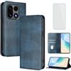 OUEAYIEN Cover per OnePlus 15 Custodia a Libro con Vetro Temperato Blu | RFID,Antiurto,Pelle Portafoglio Case,Porta Carte,Supporto,Vintage Flip Custodia per One Plus 15 PlusOne 15 1Plus OnePlus15