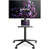 AOKCOS Carrello Porta TV 174cm Inclinabile, 32-65 Pollici Supporto TV da Pavimento Altezza Regolabile, Porta TV da Terra Max VESA 400x400mm 40kg