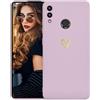 Kaywzo Cover per Huawei Y7 (2019),Custodia in Silicone TPU Liscio di Morbido con Modello Cardiaco,Design Minimalista,Ultrasottile Donna Antiurto Case Cover,Viola