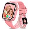 Velmood 4G Smartwatch Bambini, IP68 Orologio Smartwatch Bambini con GPS, Chiamate, Videochiamate, Chat Vocale, SOS, Modalità Scuola, Sveglia, Smart Watch per Ragazzi e Ragazze Rosa
