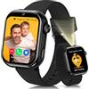 Velmood 4G Smartwatch Bambini, IP68 Orologio Smartwatch Bambini con GPS, Chiamate, Videochiamate, Chat Vocale, Doppia Fotocamera, SOS, Modalità Scuola, Torcia, Sveglia, Smart Watch per Ragazzi e Ragazze Nero