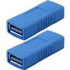Ticha Adattatore di interfaccia USB 3.0 da femmina a femmina a femmina, connettore adattatore di espansione USB3.0, collegamento di due estremità maschio USB cavo