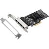 ULANSeN Adattatore di rete PCIe Quad-Port 2.5GBase-T RTL8125B 2500/1000/100Mbps PCI Express Gigabit Ethernet Card RJ45 LAN Controller Support PXE per Windows/Linux/MAC con basso profilo