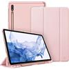 FINTIE Custodia per Samsung Galaxy Tab S8 11'' 2022 SM-X700/X706 / Tab S7 11'' 2020 SM-T870/T875 con S Pen Holder, Sottile Leggero Case Posteriore Trasparente Cover con Auto Sveglia/Sonno, Oro Rosa