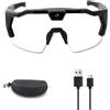 Generico Occhiali da Sole Action Camera, 4K HD, Smart Glasses con Registrazione Video e Audio, Mini Action Camera Indossabile per Ciclismo e Attività Outdoor (Transparent,64G)
